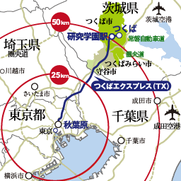 研究学園葛城地区アクセス